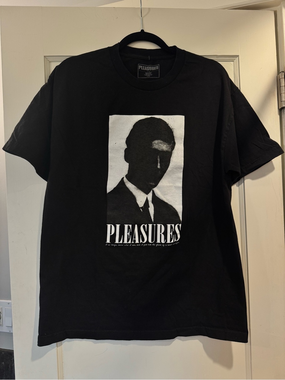 Unisex Pleasures Black Graphic Tee - Silhouette Portrait